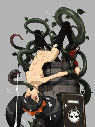 1girls all_the_way_through ashley_(warioware) barrel black_hair black_legwear bracelet cum female hairband jewelry long_hair mario_(series) momo_tai nintendo nipples nude rape red_eyes restrained small_breasts solo stomach_bulge stomach_deformation straight_hair tentacle tentacle_rape tentacle_sex thighhighs tied_hair torn_thighhighs twintails upside-down wario_(series) warioware