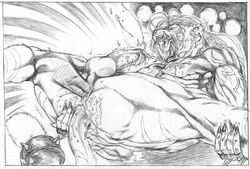 1boy anal anal_penetration anal_sex anthro anus ass balls ballsack bara body_fur butt claws cum cumshot disembodied_penis erect_penis fangs furry gay humanoid_penis leonine leonine_tail lion long_hair long_hair_male male male_on_male male_only male_penetrating_male male_pubic_hair mane masculine mature_male monochrome muscles muscular muscular_male nude nude_male pecs penis pubes pubic_hair scrotum smooth_fur spread_anus spread_ass spread_legs tagme tail tattoos testicles yaoi