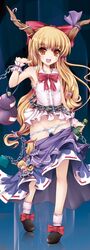 armpits chains clitoris_slip cute_fang female highres horns jpeg_artifacts long_hair panties suika_ibuki touhou uncensored underwear very_long_hair