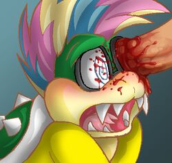 @_@ blood color digital_media_(artwork) duo extreme_content eye_fucking eye_penetration forked_tongue gore guro hair iggy_koopa koopaling koopalings male male/ambiguous male_ryona mario_(series) multicolored_hair nintendo open_mouth penis scalie skull_fucking source_request straight_hair teeth the_super_mario_bros._super_show! uncensored zetsho