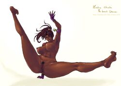 1girls abs anus areolae arm_up armpits ass barefoot blackchain_(rennes) bouncing_breasts brazilian brazilian_female breasts brown_eyes brown_hair christie_monteiro dancing dark-skinned_female dark_skin feet female gloves human large_ass large_breasts latina leg_up long_hair muscular muscular_female namco navel nipples nude ponytail pubic_hair pussy smile soles solo spread_legs tekken tekken_4 tekken_5_dark_resurrection thick_thighs tied_hair toes uncensored wide_hips