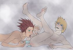 axel gay kingdom_hearts male male_only nude organicscrews roxas tagme yaoi