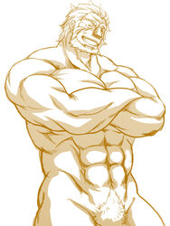 fate/zero fate_(series) iskandar_(fate) male_only monochrome nude rider solo solo_male tagme