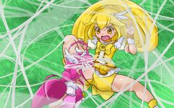 bondage clothing cunnilingus hoshizora_miyuki oral_sex pretty_cure refuto shorts smile_precure spider_web tagme web yayoi_kise yuri