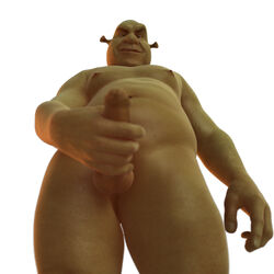 1:1 1boy 3d balls bishyt color dreamworks foreskin front_view glans holding_penis humanoid_penis low_angle male male_only nude ogre partially_retracted_foreskin penis shrek shrek_(series) solo solo_male tagme taker_pov testicles uncut