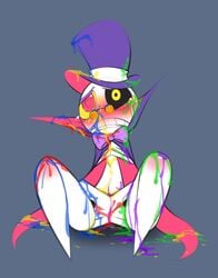 blue_cum blush bow bowtie clenched_teeth crying crying_with_eyes_open cum devicho glasses green_cum orange_eyes orange_glasses oshare_bones pink_eyes purple_cum puyo_(puyopuyo) puyo_puyo puyo_puyo_fever red_cum sega skeleton tagme tailcoat top_hat what wtf yellow_cum