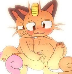 2014 :3 absurd_res ambiguous_gender anthro anus ass balls barefoot chubby cum cum_on_arm cum_on_hand cum_on_penis cum_string feline half-closed_eyes handjob heart hi_res looking_down male mammal meowth navel nintendo nipples nude open_mouth orgasm pawpads paws penis pokemon presenting presenting_hindquarters raised_leg sharp_teeth shiny_meowth shiny_pokemon sitting sweat teeth tongue uncut video_games watermelon_(artist) whiskers