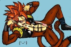 -_- 1boy 1male abs biceps black_vest blue_background blush blushing cum cum_on_body cum_on_face cumshot dragon_ball dragon_ball_gt fur fusion gay gogeta looking_at_viewer looking_pleasured male male_only metamoran_clothing muscles muscular muscular_male naked naked_footwear naked_with_shoes_on red_fur red_hair red_tail smile smiling smiling_at_viewer spiky_hair super_saiyan_4 tail wet wet_fur wet_tail yaoi