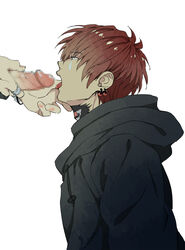 2boys dramatical_murder erection male_only mizuki_(dramatical_murder) multiple_boys open_mouth penis tattoo yaoi