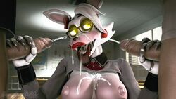 3d animatronic anthro bexstinsfm big_breasts breasts bukkake canine classroom clothed clothing cum cum_in_mouth cum_inside cum_on_face cum_on_tongue erection eyewear female five_nights_at_freddy's five_nights_at_freddy's_2 fox fur glasses group group_sex hair humanoid_penis machine male mammal mangle_(fnaf) nipples open_mouth orgasm penis robot school sex source_filmmaker straight student teacher teacher_and_student threesome tongue tongue_out topless video_games white_fur