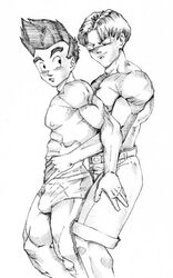 dragon_ball dragon_ball_gt jhemos male male_only son_goten tagme trunks_briefs yaoi