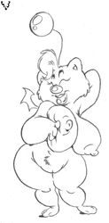 1girls female female_only final_fantasy furry monochrome moogle slb solo