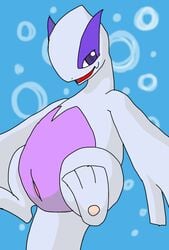 avian big_belly blue_eyes color female female_only feral furry looking_at_viewer lugia no_humans nude open_mouth pokemon pokemon_(species) pokemon_focus pokemon_gsc purple_skin solo tagme underwater vagina vulva whitelily