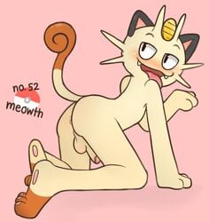 anthro color fur furry male male_only meowth nudity pkaocko pokemon solo