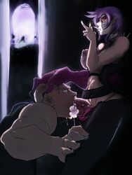 1boy 1girls ahe_gao bald breasts cigarette darthsaburou dickgirl futa_on_male futadom futanari intersex lighter malesub monster_girl oral penis piercings pointy_ears purple_hair rape size_difference smoking uncensored