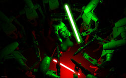 3d ahsoka_tano b1_battle_droid battle_droid blaster clone_wars droid green_lightsaber jedi jedi_padawan kondaspeter lightsaber red_lightsaber star_wars tagme the_clone_wars:_season_four togruta