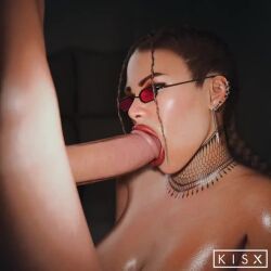 1girls 3d animated athletic_female big_breasts big_penis blowjob fellatio glasses human kisxsfm lara_croft light-skinned_female light-skinned_male oral penis piercings sound sunglasses tagme tinted_eyewear tomb_raider video