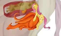 charizard crossover fluttershy_(mlp) friendship_is_magic futanari gokai-chibi intersex my_little_pony nintendo pokemon pokemon_(species) straight_hair what