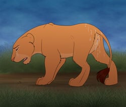 anus color cub cum day disney feline female female_feral feral fur lion lioness mirri nala outdoors pussy tear the_lion_king young