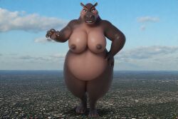 ai_generated bbw dreamworks giantess gloria_the_hippopotamus hippopotamus macro madagascar_(series) perchance_ai