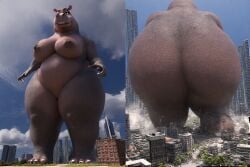 ai_generated anthro_female bbw dreamworks giantess gloria_the_hippopotamus hippopotamus macro madagascar_(series) perchance_ai