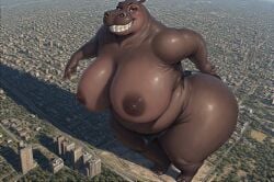 ai_generated bbw dreamworks giantess gloria_the_hippopotamus hippopotamus macro madagascar_(series) perchance_ai