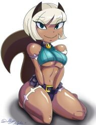 1girls 2016 2016s absurd_res absurdres anthro anthro_female anthrofied artist_name artist_signature bell bell_collar belt black_hair breasts brown_fur cat_girl cat_tail catgirl cleavage cosplay crossover_cosplay dalley_le_alpha domestic_cat fang_out fangs felid feline feline felis female female_anthro female_focus female_only fur furry furry_female green_eyes kitty_katswell looking_at_viewer mammal_humanoid nadia_fortune nadia_fortune_(cosplay) nickelodeon short_hair signature simple_background skullgirls t.u.f.f._puppy tail teeth thick_thighs thighs underboob white_background wide_hips