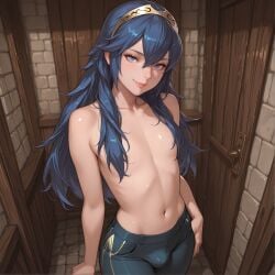 ai_generated ai_generated_slop blue_eyes blue_hair dragonk8 femboy feminine_faced_male feminine_male fire_emblem fire_emblem_awakening lucina_(fire_emblem) male rule_63 sole_male solo