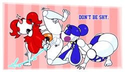 1futa 2girls animatronic ballerina ballora ballora_(fnafsl) blue_hair breasts circus_baby circus_baby_(fnaf) clown crushtrap cum cumshot feet female five_nights_at_freddy's five_nights_at_freddy's:_sister_location futanari handjob head_thrown_back incest intersex large_breasts mother_and_daughter red_hair rimjob rimming tagme tongue_in_anus