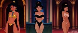 1girls ai_generated before_and_after cartoon cartoony commission disney disney's_aladdin disney_channel disney_princess disney_xd female female_only harem harem_girl harem_jewelry harem_outfit harem_pants human naked naked_female nude nude_female patreon photo photoshoot posing posing_for_picture posing_for_the_viewer posing_nude princess princess_jasmine simple_background standing