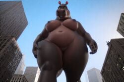 ai_generated bbw dreamworks giantess gloria_the_hippopotamus hippopotamus macro madagascar_(series) perchance_ai