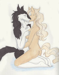 becky_(whitearabmare) embrace equine lotus_sex_position love plain_background sergal sex sitting white_background whitearabmare zavin_(whitearabmare)