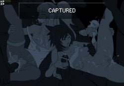 aello_(moon_rhapsody) anthro basilisk bird_girl bird_wings bottomless braid cat_ears catgirl clothed_sex cum cum_in_mouth cum_in_pussy cum_inside cum_on_back cum_on_body cum_on_breasts cum_on_face dumb_witch facial fellatio game_over game_ui gameplay_mechanics gangbang group_sex handjob harpy headphones human irrumatio kemonomimi kosmic91 lizardman long_hair monochrome moon_rhapsody no_bra no_panties nude nyx_cheshire_(moon_rhapsody) oral orgy ponytail sasha_nikolayeva short_hair tank_top tears torn_clothes vaginal_penetration