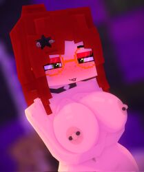 alyx_(mineporncraft) blocky_body breasts female goth_girl minecraft nipple_piercing nipples nude red_pixel slipperyt