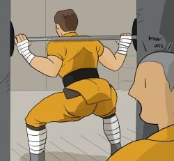 ass big_ass big_butt bubble_ass bubble_butt dailycageass gay huge_ass huge_butt johnny_cage johnny_cage_(new_era) male male_only mortal_kombat mortal_kombat_1_(2023) netherrealm_studios round_ass round_butt training weightlifting