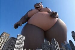 ai_generated anthro_female bbw dreamworks giantess gloria_the_hippopotamus hippopotamus macro madagascar_(series) perchance_ai