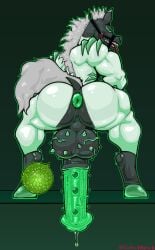 absurd_res animal_genitalia anthro anus ass big_butt big_penis bodily_fluids cum equid equine equine_anus equine_genitalia genital_fluids genitals green_body hi_res male mammal muscular muscular_male penile_spines penis precum presenting presenting_anus presenting_hindquarters puffy_anus rear_view solo sperm_cell spread_anus spreading tongue tongue_out vein veiny_penis velvetdraw zebra