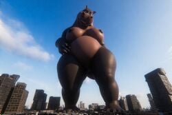 ai_generated bbw dreamworks giantess gloria_the_hippopotamus hippopotamus macro madagascar_(series) perchance_ai