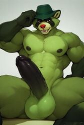 ai_generated balls big_balls big_penis happy_tree_friends male male_only penis raccoon shifty_(htf)