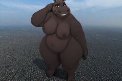 ai_generated anthro_female bbw dreamworks giantess gloria_the_hippopotamus hippopotamus macro madagascar_(series) perchance_ai