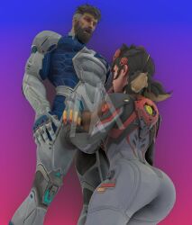 1boy1girl 1girl1boy 3d 3d_(artwork) abs age_difference alternate_version_at_source alternate_version_available ass ass attention_seeker beard black_hair blender blue_eyes bodysuit cock cock_hungry crouching crouching_female facial_hair fantastic_four gradient_background hands_on_hips looking_at_partner looking_up marvel marvel_rivals netease_games peni_parker peni_parker_(marvel_rivals) penis ponytails reed_richards reed_richards_(marvel_rivals) straight surprised surprised_expression the_michael wants_dick watermark white_bodysuit