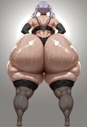 ai_generated back_view bbw bent_over big_ass bigger_female bimbo bimbo_body black_clover bubble_butt choker chubby female huge_ass hyper hyper_ass hyper_thighs lingerie looking_at_viewer massive_thighs niduscharger noelle_silva purple_eyes thick_thighs thunder_thighs wide_hips