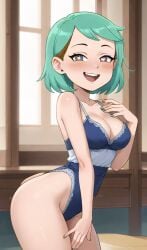 ai_generated amity_blight big_ass big_breasts blush green_eyes hair_down heart-shaped_pupils legitimate looking_at_viewer short_hair smile the_owl_house