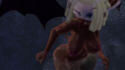 anthro ass bat big_ass big_breasts breast dark-skinned_female dark_skin dreadlocks female female_only furry furry_female hotsprings jiggling_ass jiggling_breasts rouge_the_bat small_tail sonic_(series) sound tagme the-hanyou tongue video vrchat water