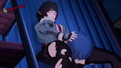2girls 3d 720p animated belle_(zenless_zone_zero) black_hair blush cunnilingus devouring_pussy eating_pussy face_fucking female female_focus female_only heart-shaped_pupils infected_heart jane_doe_(zenless_zone_zero) lecheryamoreva light-skinned_female light_skin longer_than_10_seconds longer_than_30_seconds longer_than_one_minute misuzugon moaning public pushing_head_towards_cunnilingus short_hair sound video voice_acted voyeurism watermark yuri zenless_zone_zero