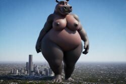 ai_generated bbw dreamworks giantess gloria_the_hippopotamus hippopotamus macro madagascar_(series) perchance_ai