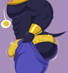abs anubis big_ass big_penis bulge fat_ass megacoolbear_(artist) muscular muscular_anthro muscular_male original_character small_pants topless
