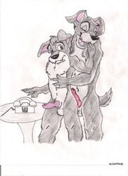 anthro canine disney gay holidaypup incest lady_and_the_tramp male male_only penis scamp tramp yaoi