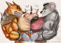 10s 2017 3boys between_pectorals crash_(series) crash_bandicoot koala koala_kong male male_only souleatersaku90 tagme tiny_tiger video_games