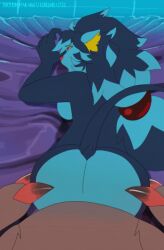 accessory animated anus ass balls beads bed biped breasts digitigrade female first_person_view fur furniture generation_4_pokemon generation_5_pokemon genitals grabbing_from_behind hair hair_accessory hair_beads humping hybrid komi_(overgrown_lizards) looking_back low_res luxray male male/female multicolored_body multicolored_fur nintendo penis pokemon pokemon_(species) pussy rear_view sam_(zoroark) sex tail vulva xxbrewbeastxx zoroark